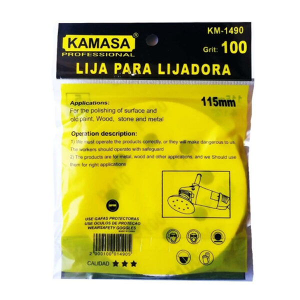 Lija para lijadora KAMASA 115MM P80 - KM1489