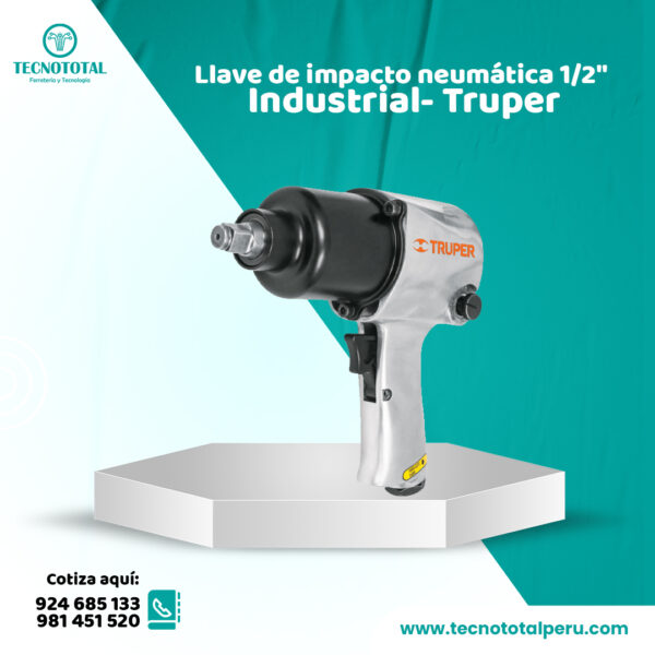Llave de impacto neumático 1/2" industrial - Truper