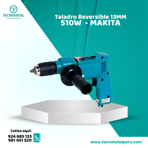 Taladro reversible 13mm, 510W. Makita