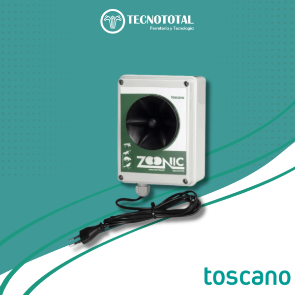 Ahuyentador de animales por ultrasonidos, 230Vac - Zoonic TOSCANO COD. 10000397