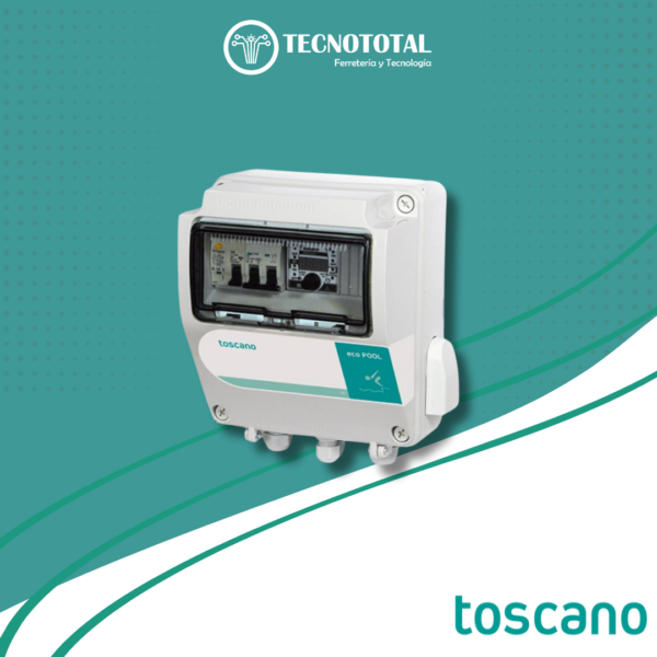 Cuadro de protección y control diferencial de 1 bomba depuradora, 0-14A, monofásica, 230Vac, trafo. 100W TOSCANO cod. 10005181