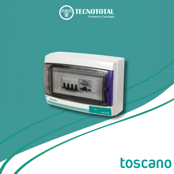 Tablero con diferencial de protección y control de 1 bomba depuradora, 0-16A, trifásica, 400Vac - TOSCANO cod. 10005184