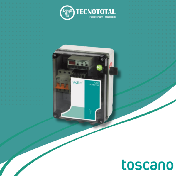 Tablero con control y protección, 1 bomba de rebombeo, 0-18A, mono/tri, 230Vac - TOSCANO cod. 10002742
