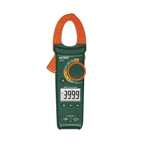 Pinza amperimétrica digital 400AAC, 600VAC/DC, 40MOhms, c/NVC - EXTECH MA44O