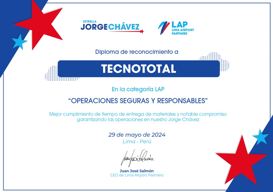 Diploma de Reconocimiento TECNOTOTAL