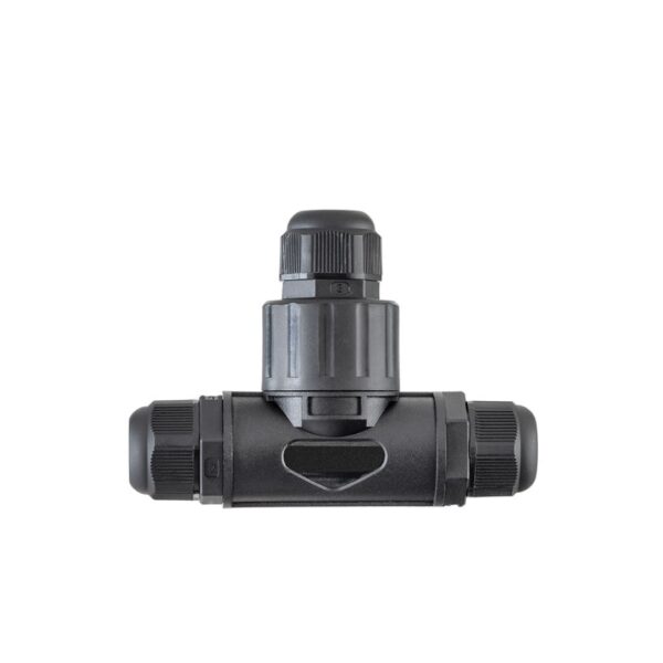 Conector T Hermético IP68 para Derivación 2 Polos + Tierra Tekox
