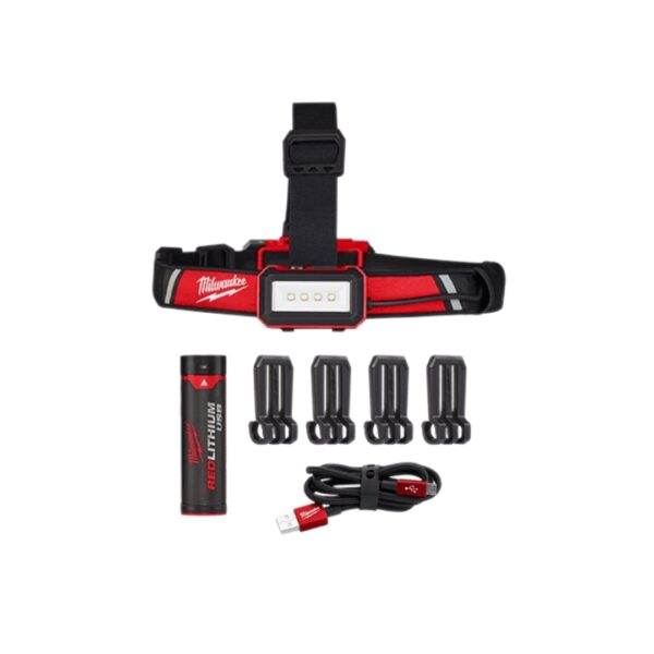 Linterna frontal para casco bajo perfil recargable USB 2115-21 MILWAUKEE
