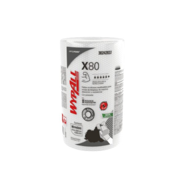 Toalla Industrial WYPALL X80 Blanca Pack de 6 Rollos