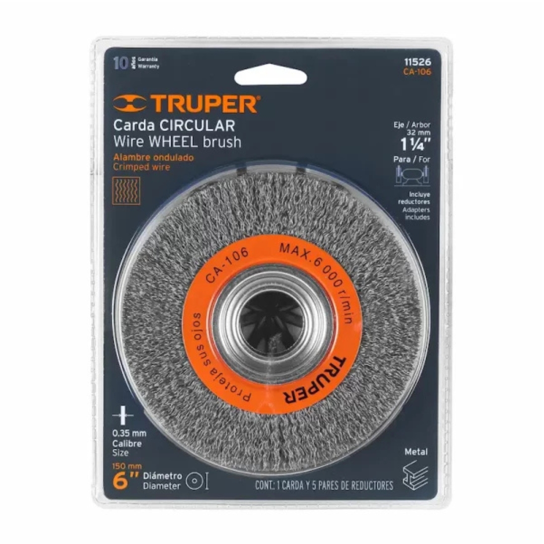 Escobilla de Alambre Ondulada 6 TRUPER CA-106 1-18