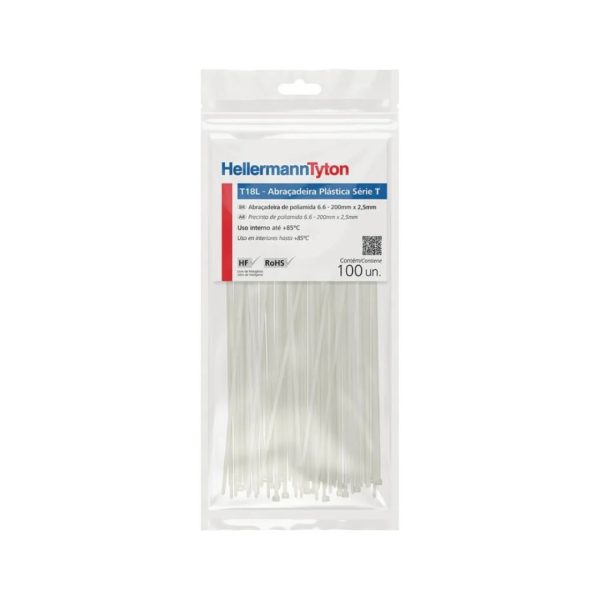 Bridas plásticas 200 x 2.5 mm Blíster x100 HellermannTyton